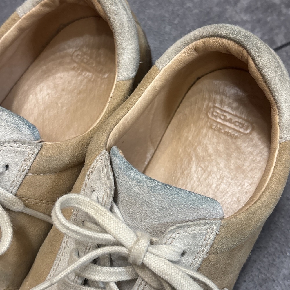 Coach Brown Logo Suede Lace Up Comfort Sneakers Women Serena Casual Shoes 7.5 - Picture 4 of 5